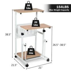 Costway Height Adjustable Computer Standing Desk W/wheels & Footrest -Costway GUEST 4dce9556 8c83 4428 b8a3 b2b92d38ba77
