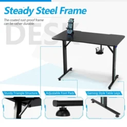 Costway Gaming Desk Home Office PC Computer Desk W/LED Lignt&Gaming Handle Rack -Costway GUEST 4e056e80 c0c6 459d 9cdd d4e1b887e615