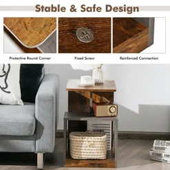 Costway 3 Tier Sofa Side End Table Storage Shelf Accent Compact For Living Room Bedroom -Costway GUEST 4ea5bda6 5794 4dc5 b3f0 79014cf85ee7