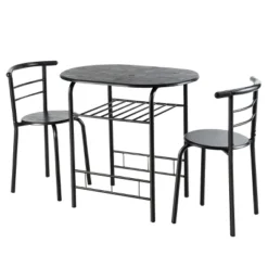 Costway 3 PCS Dining Set Table And 2 Chairs Home Kitchen Breakfast Bistro Pub Furniture Black -Costway GUEST 4eac7718 24ca 43cd 8fa6 3eca948ccf49