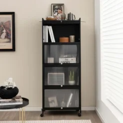 Costway 5-Tier Kitchen Baker's Rack Storage Cabinet Mobile Microwave Stand Flip-up Doors 14 Costway 5-Tier Kitchen Baker's Rack Storage Cabinet Mobile Microwave Stand Flip-up Doors -Costway GUEST 4ef7e047 fafc 4341 95b5 b8a36993ef18