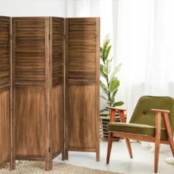 Costway 4 Panel Folding Privacy Room Divider Screen Home Furniture 5.6 Ft Tall Brown -Costway GUEST 5041cd5e 1198 4974 b9d4 ca36b2f23517