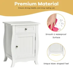 Costway 2PCS Accent End Table With Drawer Storage Cabinet Nightstand White 16 Costway 2PCS Accent End Table With Drawer Storage Cabinet Nightstand White -Costway GUEST 5096259a fd19 45dd b3bc f9b9b21358fb