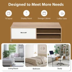 Costway Mid-Century TV Stand Media Entertainment Center Console With Drawer & Open Shelf -Costway GUEST 51064587 e9b2 47b8 83d7 067b8fc648ce