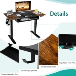 Costway 48'' Electric Sit To Stand Desk Adjustable Workstation W/ Keyboard Tray -Costway GUEST 5190a128 9fff 4aa8 9351 dd1997bef68d