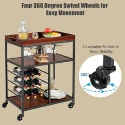 Costway 3 Tier Kitchen Trolley Utility Cart W/Wine Rack & Glass Holder 15 Costway 3 Tier Kitchen Trolley Utility Cart W/Wine Rack & Glass Holder -Costway GUEST 521e13a7 eee6 4cac b677 5ee3e0ca5593