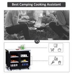 Costway Portable BBQ Aluminum Camping Table Kitchen Cook Station W/ Storage Organizer -Costway GUEST 5224fb43 d0f5 492b ac3c 9f034b653c01