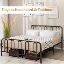 Costway Stylish Queen Size Metal Bed Frame Platform Bed Base W/ Headboard & Footboard 16 Costway Stylish Queen Size Metal Bed Frame Platform Bed Base W/ Headboard & Footboard -Costway GUEST 5328a32f e17a 4c48 98c5 a7a3518bffc5