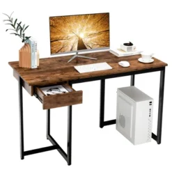 Costway Computer Desk Home Office Gaming Table Workstation Metal Frame With Drawer Walnut/Black/Rustic/Natural 25 Costway Computer Desk Home Office Gaming Table Workstation Metal Frame With Drawer Walnut/Black/Rustic/Natural -Costway GUEST 5385decf 701a 4e27 ba30 f79f1b447ba9