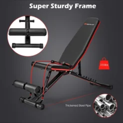 Costway Foldable Weight Bench Multifunctional Dumbbell Gym Bench W/Elastic Ropes -Costway GUEST 539d85e6 cbf0 45c3 9c5f 715064d92625