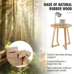 Costway 24'' Round Side Table Solid Rubber Wood End Table Beside Sofa&Bed For Small Space 15 Costway 24'' Round Side Table Solid Rubber Wood End Table Beside Sofa&Bed For Small Space -Costway GUEST 53a03673 e129 4f83 8fda 305821be2205