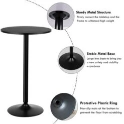 Costway 4 PCS Round Pub Table 24'' Bistro Bar Cocktail Table W/Metal Base Black 18 Costway 4 PCS Round Pub Table 24'' Bistro Bar Cocktail Table W/Metal Base Black -Costway GUEST 53b53b6a bab4 40a7 b6cc 1f24f9367cb5