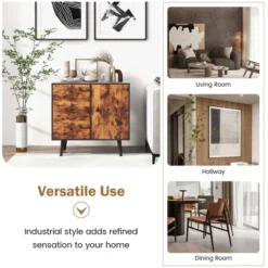 Costway Mid-Century Rustic Storage Cabinet Multipurpose Wood Shelf Organizer With 3 Drawers 17 Costway Mid-Century Rustic Storage Cabinet Multipurpose Wood Shelf Organizer With 3 Drawers -Costway GUEST 53cd1af3 9268 4c6f aeed 01440702a63a