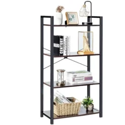 Costway 4-Tier Bookshelf Industrial Bookcase Diaplay Shelf Storage Rack Rustic BrownBlack -Costway GUEST 53f7ea9b a07a 4f00 bcfc f1d7ec6b780e