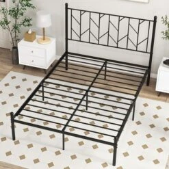 Costway Full/Qween/Twin Size Metal Platform Bed Frame Vintage Headboard Mattress Foundation Black -Costway GUEST 54211aea 46d2 4f70 b2c3 a27bee850ea2