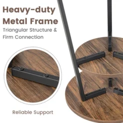 Costway 2PCS 2-Tier Bedside End Table Round Nightstand For Bedroom Living Room Brown/Walnut -Costway GUEST 54551c92 9ece 4800 bb1d 60808beb1ef9