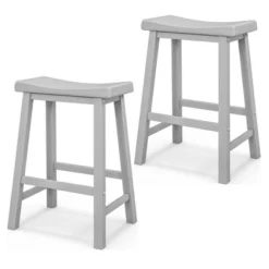 Costway Set Of 2 Saddle Bar Stools Counter Height Dining Chairs With Wooden Legs Black/Grey 21 Costway Set Of 2 Saddle Bar Stools Counter Height Dining Chairs With Wooden Legs Black/Grey -Costway GUEST 547edf2a b69d 47e0 b7e9 c705c238ac74