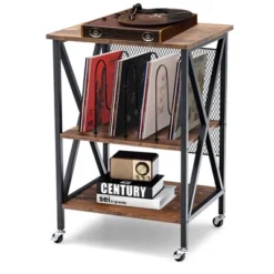 Costway 3-tier Rolling Turntable Stand Vinyl Record Storage Shelf With 3 Dividers & Wheels 17 Costway 3-tier Rolling Turntable Stand Vinyl Record Storage Shelf With 3 Dividers & Wheels -Costway GUEST 5497e518 5d1d 4465 9f8c d586aaa956b5