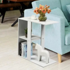 Costway 3-tier Side Table W/Storage Shelf Space-saving Nightstand White -Costway GUEST 54b64e18 8179 418f aad6 63b6f5e52fbf
