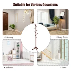 Costway Wooden Coat Rack Stand Entryway Hall Tree 2 Adjustable Height W/ 8 Hooks GrayBrown 18 Costway Wooden Coat Rack Stand Entryway Hall Tree 2 Adjustable Height W/ 8 Hooks GrayBrown -Costway GUEST 54b8b2c7 2a89 4dec 9c76 0db14c637120