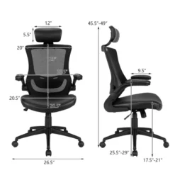 Costway Mesh Back Adjustable Swivel Office Chair W/ Flip Up Arms Leather Seat -Costway GUEST 54d4c82f 0296 42e7 9bcb 0f2812ea4acd