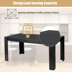 Costway 63'' Dining Table Rectangular Modern Kitchen Table For 6 People Home Furniture -Costway GUEST 54db922d 16cc 4826 a4d6 1125900bd434