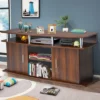 Costway 63'' TV Stand Entertainment Console Center W/ 2 Cabinets Up To 70'' BlackWalnut -Costway GUEST 55189db6 4ba2 4bb3 81e0 ce2620f5d4cc