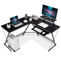 Costway L Shaped Computer Desk Home Office Workstation W/ Movable Monitor Stand -Costway GUEST 55561027 a9b5 4bb8 b0bc 87820df819f6