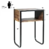 Costway Side Table Industrial Coffee Table W/Metal Frame Rustic End Table Nightstand -Costway GUEST 55688faa 09df 4f02 b8a6 502d70de2b7f