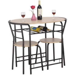 Costway 3 PCS Dining Set Table And 2 Chairs Home Kitchen Breakfast Bistro Pub Furniture -Costway GUEST 557b123c 7806 4193 b143 bba853ae62a9