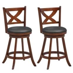 Costway Set Of 2 Bar Stools Classic Counter Height Swivel Chairs For Kitchen Pub -Costway GUEST 55b7e087 c4ef 437e be08 7fce1c3f3a96