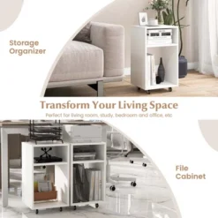 Costway Mobile File Cabinet Wooden Printer Stand Vertical Storage Organizer Home Office -Costway GUEST 55bc9bb8 584c 45b8 92d8 8deb9dded3fa