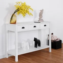 Costway 47" Console Table Hall Table Side Desk Accent Table Drawers Shelf Entryway White 18 Costway 47" Console Table Hall Table Side Desk Accent Table Drawers Shelf Entryway White -Costway GUEST 5609fb3d 6478 419a 884d d0169bf4382a