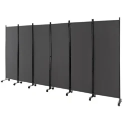 Costway 6-Panel Folding Room Divider 6FT Rolling Privacy Screen With Lockable Wheels Black/Brown/Grey/White -Costway GUEST 56434c13 9fc9 47b9 a2c3 635d25d6db0e
