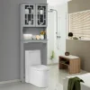Costway Over The Toilet Bathroom Spacesaver Organizer W/ Adjustable Shelf & Doors Grey -Costway GUEST 566684bb f4fe 45a5 8740 f77d59e4b4bd