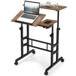 Costway Mobile Stand Up Desk Adjustable Computer Desk Tilting Workstation -Costway GUEST 566fa188 a354 4d6b 9781 83339f1d5df5