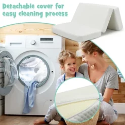 Tri-Fold Pack N Play Mattress Pad Foldable Crib Mattress Soft Memory Foam -Costway GUEST 568d0999 8664 4e6a a0b4 521f9e9cce60