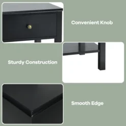 Costway End Table Nightstand Storage Display Drawer Shelf Beside Bedroom WhiteBlack -Costway GUEST 56bbc303 4386 4c1f b13f 77bf79dbc9e4 1