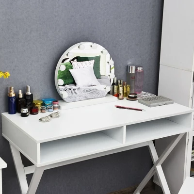 Costway Modern Computer Desk Writing Desk Makeup Vanity Table Storage 7 Costway Modern Computer Desk Writing Desk Makeup Vanity Table Storage - Image 5