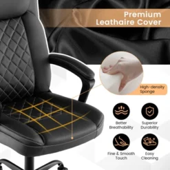 Costway Adjustable Office Desk Chair Ergonomic Executive Chair With Padded Headrest Armrest -Costway GUEST 5712ef18 93dc 43e1 a38c a4983bca23c0