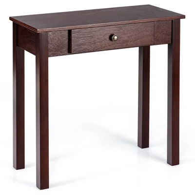 Costway Console Table With Drawer Entryway Hallway Accent Wooden Table Espresso 9 Costway Console Table With Drawer Entryway Hallway Accent Wooden Table Espresso - Image 7