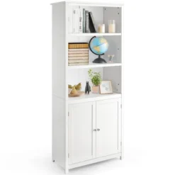 Costway Bookcase Shelving Storage Wooden Cabinet Unit Standing Display Bookcase W/Doors -Costway GUEST 57461d7b 8381 439a a69b eccc1706d829