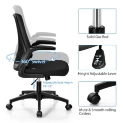 Costway Mesh Office Chair Swivel Computer Desk Chair W/Foldable Backrest & Flip-Up Arms -Costway GUEST 5791a7d7 548a 4769 820d d407d9c273ae