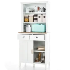 Costway Freestanding Kitchen Pantry Storage Cabinet Buffet W/Hutch Sliding Door & Drawer -Costway GUEST 57a5d408 ac29 4e3d 8a12 2e8bcfbc639b
