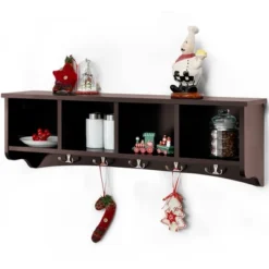 Costway Hanging Entryway Shelf Coat Rack Wall Mounted Storage Cabinets -Costway GUEST 57a6ac74 3441 48d9 81dc 90bf8859a559