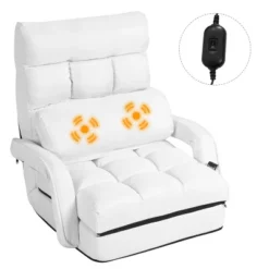 Costway Folding Floor Single Sofa Massage Recliner Chair W/ A Pillow 5 Adjustable Backrest Position Leisure Lounge Couch BlueRedWhite -Costway GUEST 57b655ba 1f17 48c8 b570 497e1f1869e9