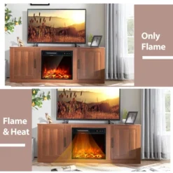 Costway 58'' Fireplace TV Stand Entertainment Console W/ 18'' Electric Fireplace -Costway GUEST 57d26f95 8751 4a74 b466 131022ea5afa