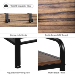 Costway Industrial Coat Rack Shoe Bench Hall Tree Entryway Storage Shelf With 9 Hooks 16 Costway Industrial Coat Rack Shoe Bench Hall Tree Entryway Storage Shelf With 9 Hooks -Costway GUEST 57f8602a 6dda 4fbb ab83 a8b3ba11168d