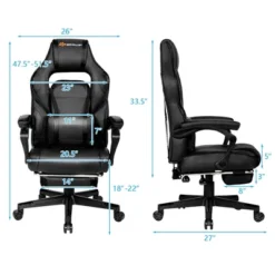 Costway Massage Gaming Chair Reclining Racing Computer Office Chair With Footrest White BlackBlueRed -Costway GUEST 585e8863 c7aa 4a19 9fd2 591f6f15fda4