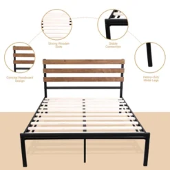 Costway Twin Size Metal Platform Bed Frame Mattress Foundation Wooden Headboard -Costway GUEST 5864ee8c b72c 4408 ad90 df981079b799